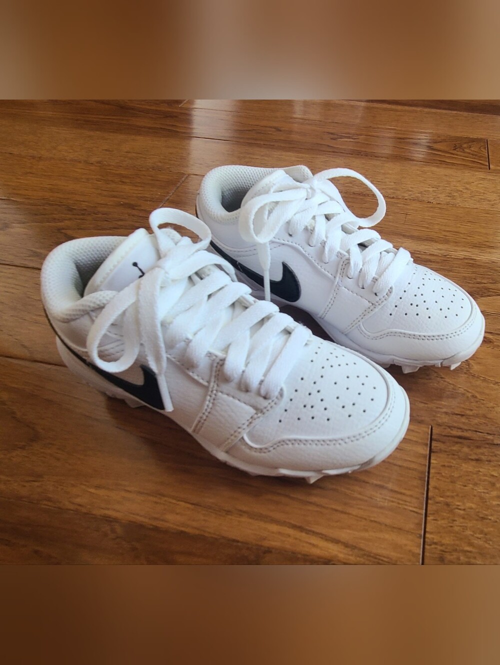 Air Jordan 1 Low Multisport Youth Cleats Molded White/Black US Size 12C